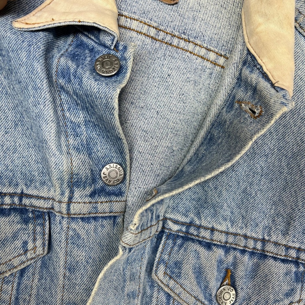 Vintage‎ Arizona Jean Co. Trucker Jacket Men's Blue Denim Pockets Button Front - Picture 9 of 12